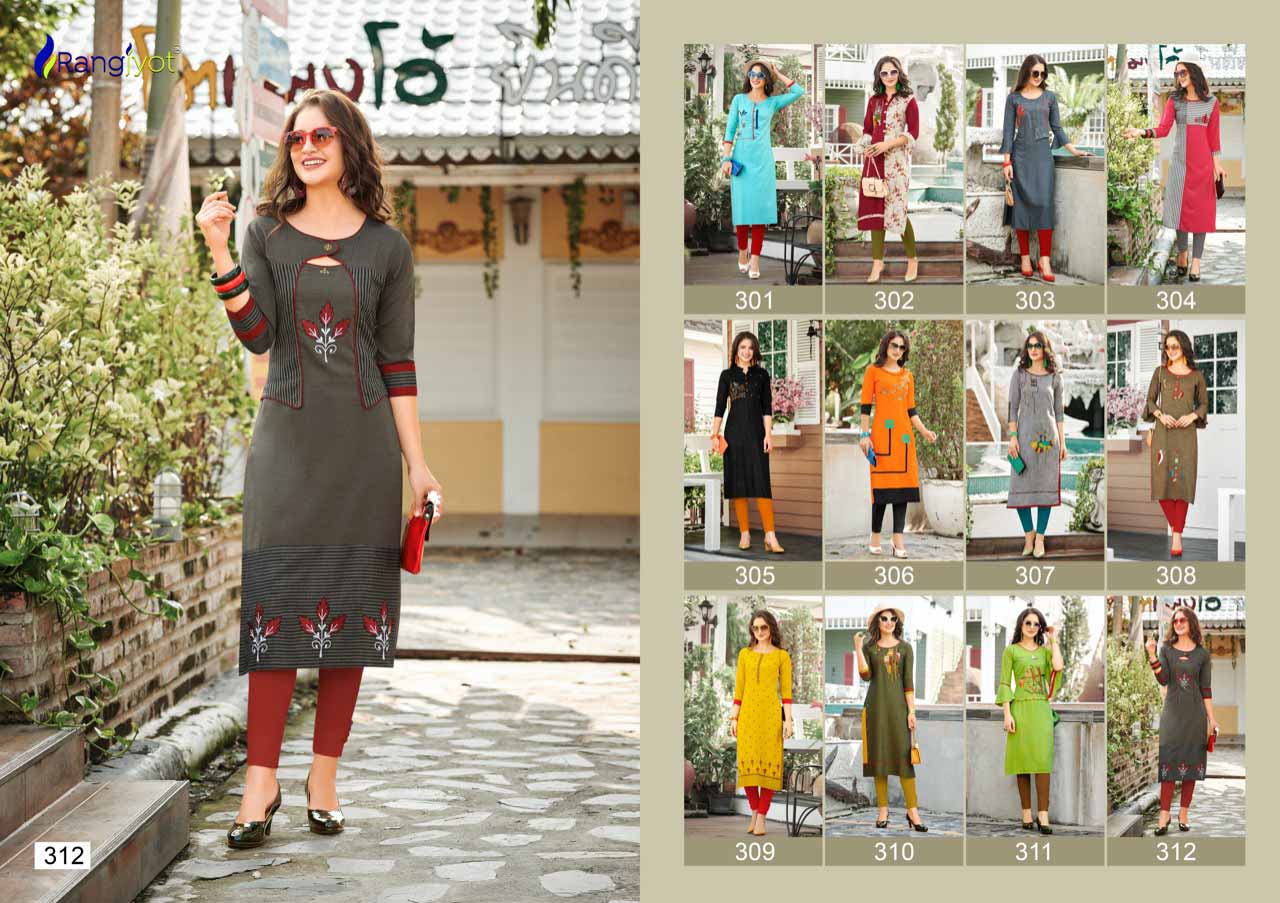 Ishita Vol-3 Rangjyot Combo Print Work Kurti Sets Ishita Vol-3 Rangjyot Combo Print Work Kurti Sets